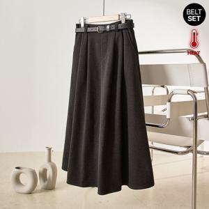 [모리스커밍홈] [벨트SET]도톰 기모 투핀턱 스커트_M2512SK095D