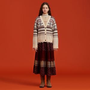 [써스데이아일랜드][여성]자카드 브이넥 니트 가디건(T258MCD935W)