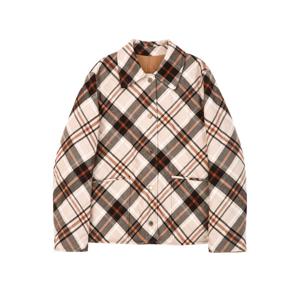 닥스 여성 25FW 카멜 체크&솔리드 리버시블(양면) 퀼팅 점퍼 DLJU5DE04CM