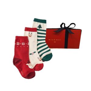 [밍크뮤]SC(빨강)크리스마스양말SET(35C7081901)아기양말 신생아선물 A
