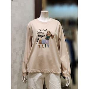 [벨라디터치]MARIOV3E3TS26 펠트 장식 가을 티셔츠