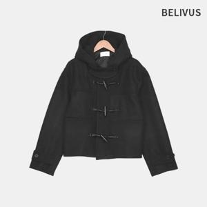 빌리버스 남자 울 블랜드 클래식 숏 더플 떡볶이 후드 코트 BOID024