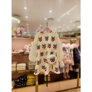 프렌치캣5 여아 아이보리리본나염기모원피스 (T56KBO080)