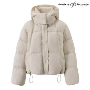 [나인식스뉴욕(영캐주얼)]데일리 후드 오버핏 하이넥 패딩 점퍼 (NP4JJ040L0)