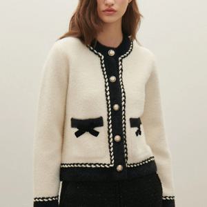 [샤틴]라인배색 리본포인트 가디건S254M951A47