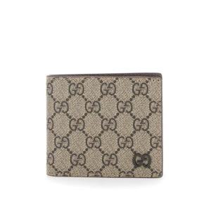 GUCCI Beige Bi Fold Wallet with Double G Logo Plaque on the Front in GG Canvas Man 768243FACQC9733