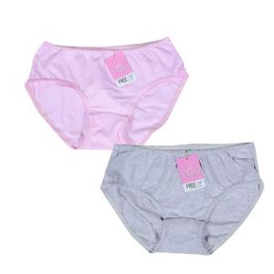 여성 깔끔 스트라이프 면스판 미디 삼각 팬티 1p