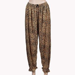 여성 레오파드 발목 밴딩 고급 9부 파자마 잠옷 바지