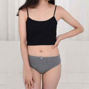 여성 베이직 면스판 기본 미디 편한 삼각 팬티 2p