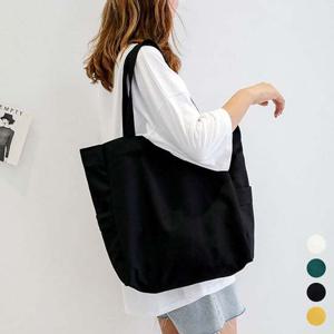 무지 캔버스 똑딱이 넉넉한 크기 에코백 숄더백