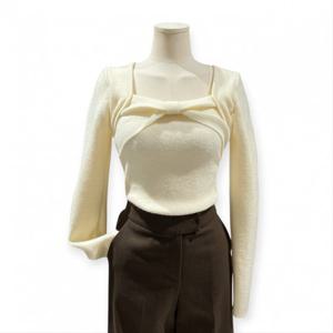 [트위]리본 볼레로 긴팔 니트 TNKDFKT018