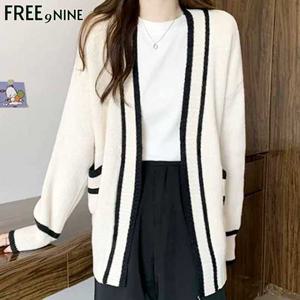 [프리나인]라인배색가디건FRC54173A