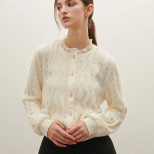 [샤틴]레이스패턴프릴 기모안감 블라우스S254M252A03