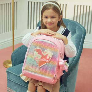 [베네통키즈] 리본 하트 몰드 책가방_QCBG01611PK