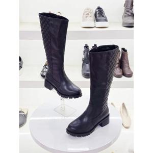 세레스 세이브존03 여성 라운드토 경량 통굽 안감 퍼 롱부츠(5cm) AGKRP12A-5