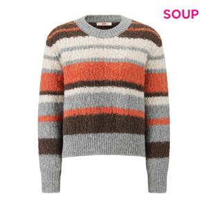 [숲]빈티지 멀티 컬러 스트라이프 니트 (S5BLK11)