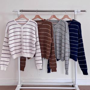 나야홍 / 빅사이즈아우터 V665L511 몽글스트라이프가디건 TC