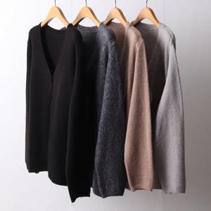 나야홍 / 빅사이즈아우터 I035L510 켈리버튼와이넥가디건 EB