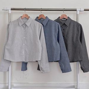 나야홍 / 빅사이즈남방 V664L511 깔끔출근룩세로줄셔츠 TC