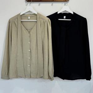 나야홍 / 빅사이즈블라우스 V670L511 끈타이브이넥블라우스 YP