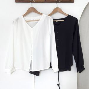 나야홍 / 빅사이즈블라우스 V695L511 노카라브이블라우스 RD