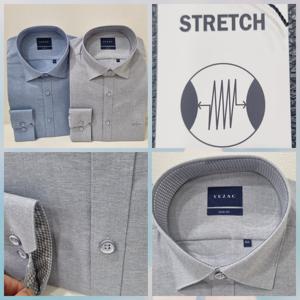 [예작]예작 슬림핏/배색/스트레치/솔리드/긴팔 YJFSBS163 BL GY_