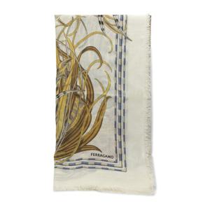 페라가모 루스터 프린트 캐시미어 실크 스카프 0790816