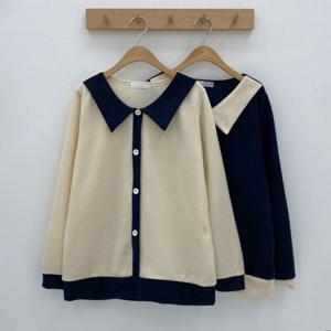 나야홍 / 빅사이즈티 Q462L510 시아물결카라가디건티 BS