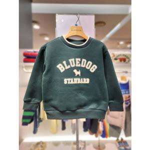 [블루독8-키즈] 그린 포인트기모스웨트셔츠 맨투맨 티셔츠 두돌선물 초등학생 25C3533403