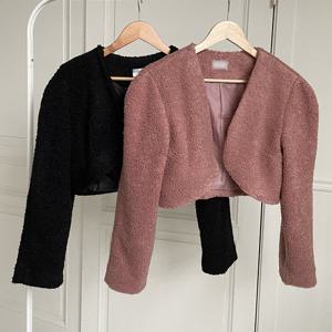 나야홍 / 빅사이즈아우터 Q227L510 부클오픈볼레로크롭자켓 MO