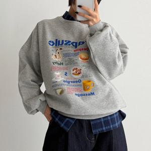 나야홍 / 빅사이즈 511 기모캡슐오버핏맨투맨 DMCV707