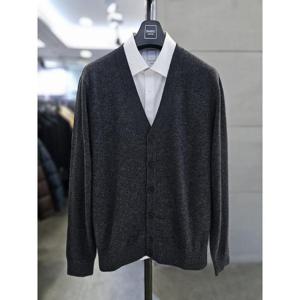바쏘옴므 세이브존03 바쏘옴므 남자  혼방 차콜그레이 브이넥 니트 가디건 WSATZ4WA82A
