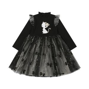 [프렌치캣(정상)]BK 리본 샤 원피스(Q56DBO130)