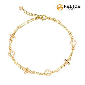 [25년 마지막특가] 펠리체골드 14K 2라인 핑크루루 팔찌