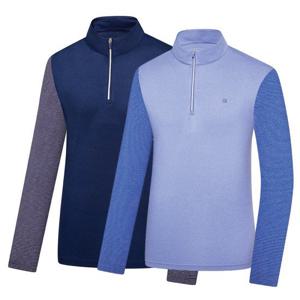 비티알 BTR 남성 골프웨어 봄 긴팔 스트라이프 집업 티셔츠