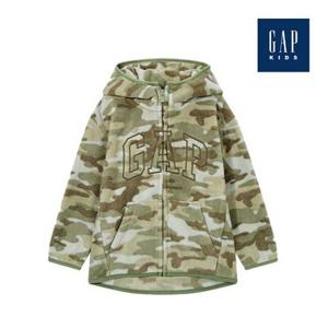 [갭키즈]자수 로고 플리스 후드 집업(734900-01-9_GN)