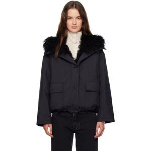 25 FW 이브살로몬 여성 블랙 두두느 다운   시어링 재킷 252594F061004