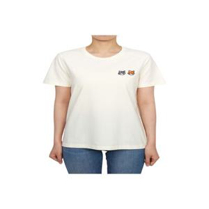 메종키츠네 더블 볼드 폭스헤드 여성 반팔티셔츠 OW011CFKJ0008 P702