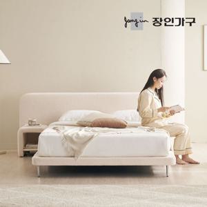 장인가구 [비밀특가] 장인가구 도우 와이드헤드형 부클레 패브릭 저상형 침대 K+다리추가+7존포켓