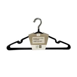 엄지척 논슬립 pvc코팅 옷걸이 10p(검정)