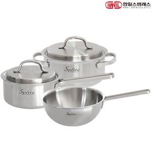 키친아트 한일STS 스플릿 통5중 스텐레스 인덕션 후라이팬 냄비세트 3종A(편16+양18+궁20)