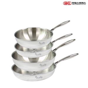한일스텐레스 한일STS 베일리 통5중 스텐레스 IH 인덕션가능 후라이팬세트 4종C(후24+28+궁24+28)