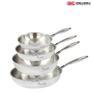 한일스텐레스 한일STS 베일리 IH 인덕션가능 통5중 스텐레스 후라이팬세트 4종F(후20+24+30+궁28)