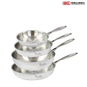 한일스텐레스 한일STS 베일리 IH 인덕션가능 통5중 스텐레스 후라이팬세트 4종E(후20+24+28+궁28)