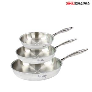 한일스텐레스 한일STS 베일리 IH 인덕션가능 통5중 스텐레스 후라이팬세트 3종i(후20+24+후30)