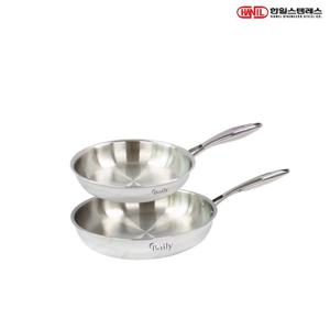 한일스텐레스 한일STS 베일리 IH 인덕션가능 통5중 스텐레스 후라이팬세트 2종E(후20+24)