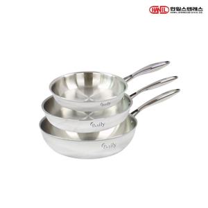 한일스텐레스 한일STS 베일리 통5중 스텐레스 IH 인덕션가능 후라이팬세트 3종Q(후20+24+궁26)
