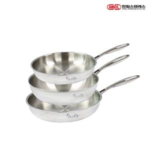 한일스텐레스 한일STS 베일리 통5중 스텐레스 IH 인덕션가능 후라이팬세트 3종O(후24+28+궁26)
