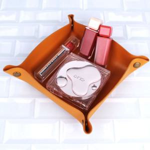 엄지척 노랑 소품정리 트레이 액세서리 접시 소 가죽 보관함