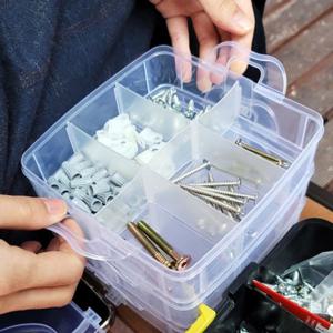 엄지척 3단 플라스틱박스 부품 장난감 정리 케이스 반투명 소